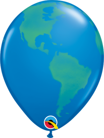 11 inch Qualatex Earth Globe Latex Balloons - 50 count