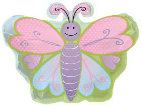 22 inch Butterfly Shape with Polka Dots Foil Mylar Circle Balloon