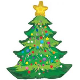 35 inch CTI Christmas Tree with Branches Shape Foil Balloon