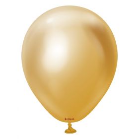 5 inch Kalisan Gold Mirror Chrome Latex Balloons - 100ct