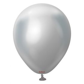 5 inch Kalisan Silver Mirror Chrome Latex Balloons - 100ct