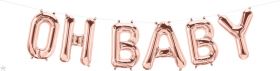 16 inch Rose Gold Oh Baby Foil Letter Balloon Kit - AIR FILL