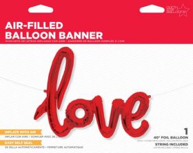 40 inch Northstar Red Script Love Shape Foil Balloon - AIR FILL - Pkg
