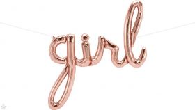 37 inch Girl Rose Gold Script Foil Letter Balloon