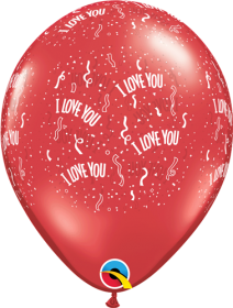 11 inch Qualatex I Love You All Around Latex Balloons - 50 count