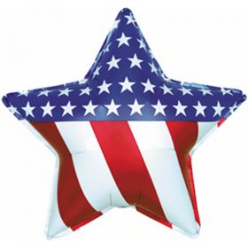 31 inch Patriotic Star Shape Foil Balloon