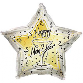 18 inch Foil Mylar New Year Toast Star Balloon - CTI
