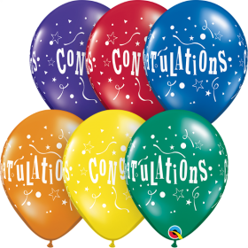 Qualatex 11 inch Congratulations Stars Assorted Latex Balloons - 50 count