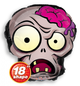 18 inch Halloween Zombie Head Shape Foil Mylar
