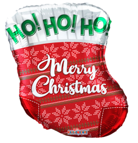 18 inch Merry Christmas Stocking Shape Foil Balloon