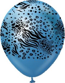 12 inch Kalisan Safari Mutant Printed Latex Balloons - Mirror Blue - 25ct