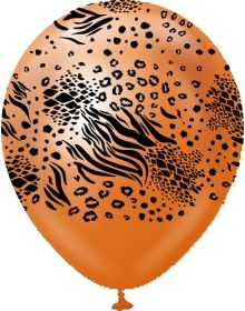 12 inch Kalisan Safari Mutant Printed Latex Balloons - Mirror Copper - 25ct