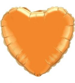 18 inch Orange Heart Foil Balloons