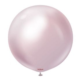 18 inch Kalisan Pink Gold Mirror Chrome Latex Balloons - 25 ct