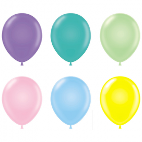 17 inch Tuf-Tex Assorted Pastel Latex Balloons - 50 count