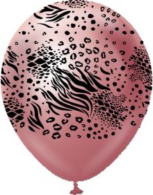 12 inch Kalisan Safari Mutant Printed Latex Balloons - Mirror Pink - 25ct