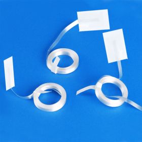 6 ft. White Satin Curling Ribbon Coils With Tape Tab - 100 count - for Foil Balloons