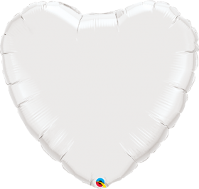 Qualatex White 36 inch Heart Foil Balloons