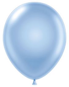 5" Tuf-Tex Pearly Sky Blue Metallic Latex Balloons - 50 count