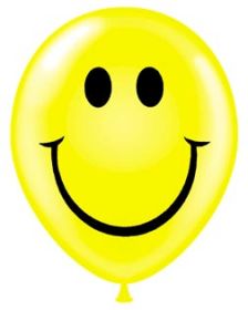 11 inch Tuf-Tex Smiley Face 2 Sided Latex Balloons - 100 count