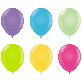 17 inch Tuf-Tex Assorted Tropical Latex Balloons - 50 count