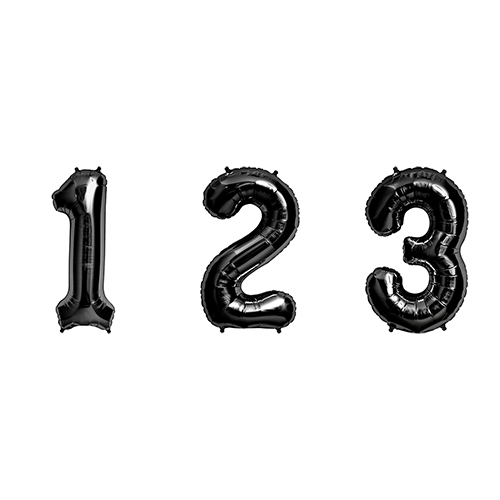 34 Inch Black Foil Mylar Number Balloons