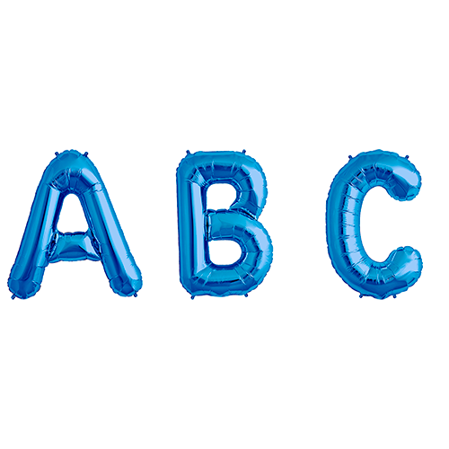 34 Inch Blue Foil Mylar Number, Letter & Symbol Balloons
