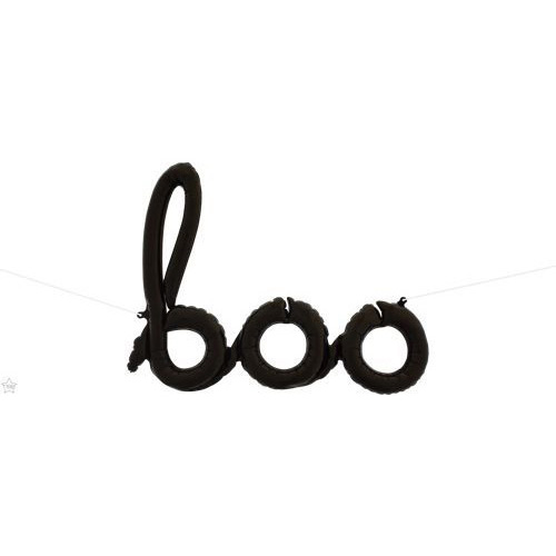 42 inch Black Boo Script Foil Letter Balloon