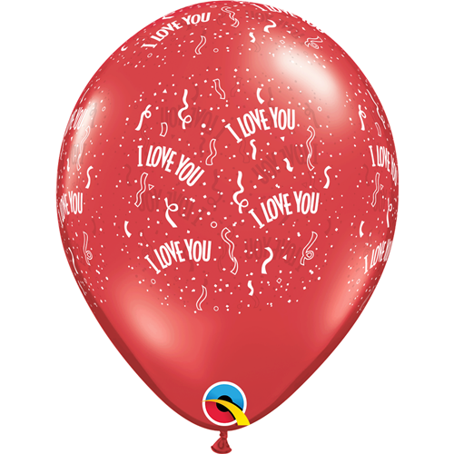 11 inch Qualatex I Love You All Around Latex Balloons - 50 count