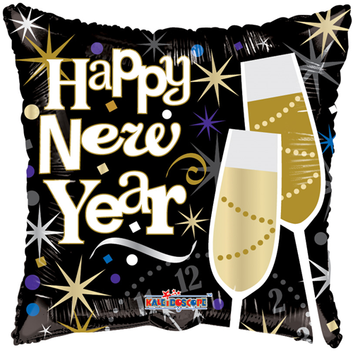 18 inch Celebrating Happy New Year Square Foil Balloon