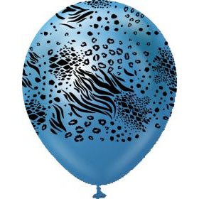 12 inch Kalisan Safari Mutant Printed Latex Balloons - Mirror Blue