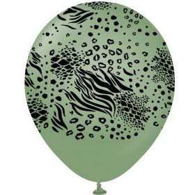 Kalisan Safari Mutant Printed Latex Balloons - Eucalyptus